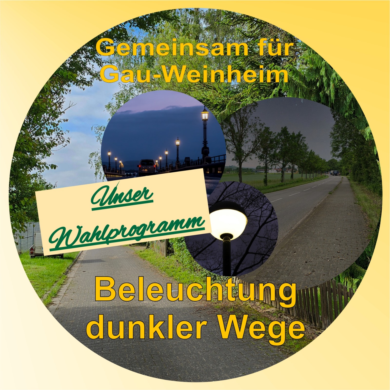 Beleuchtung dunkler Wege (innerorts und Richtung Wallertheim) Beleuchtung dunkler Wege (innerorts und Richtung Wallertheim)